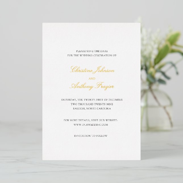 Christine Elegant Wedding Save the Date (Standing Front)
