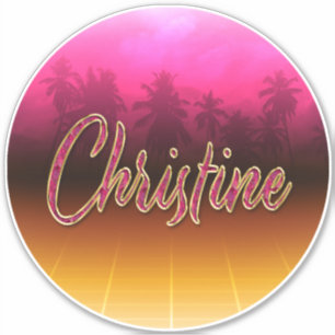 Christine Vorname Name pink Aufkleber Sticker