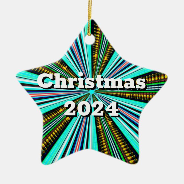 Christma 2024 (change the words) ceramic tree decoration (Front)