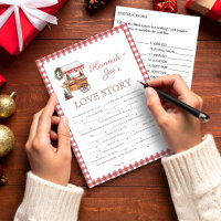 Christma market bridal shower Love Story Game card