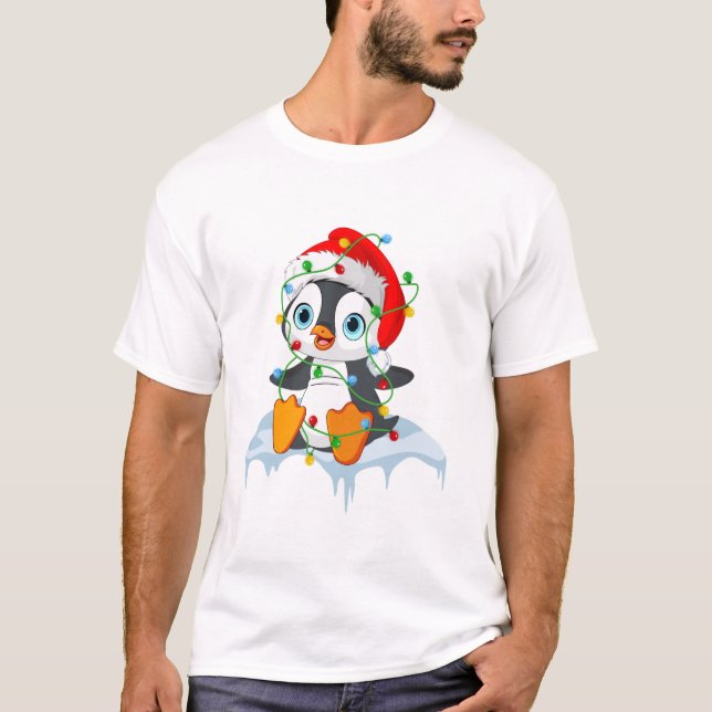 Christma Penguin Ugly Pajamas T-Shirt (Front)