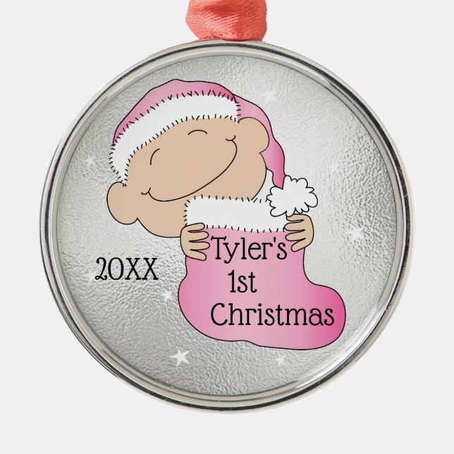 Christmas1st Christmas Pink Ornament (Front)