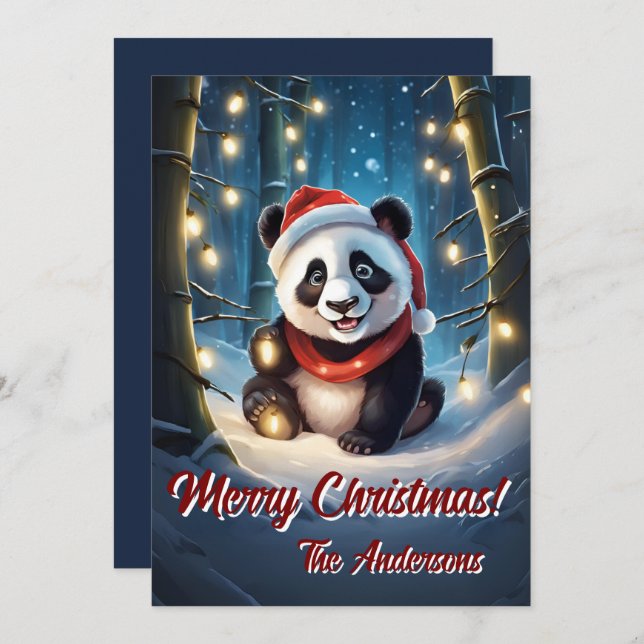 Christmas 10 panda, Happy Holidays, Christmas card (Front/Back)