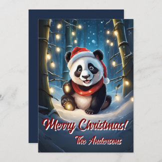 Christmas 10 panda, Happy Holidays, Christmas card