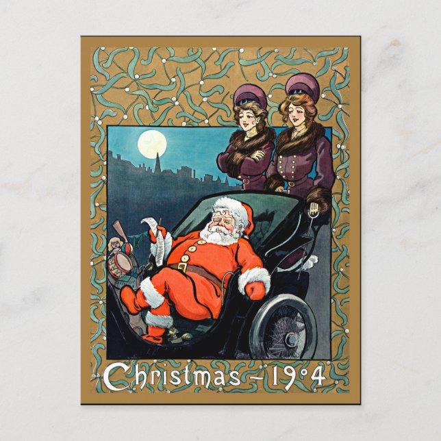 Christmas, 1904, vintage illustration postcard (Front)