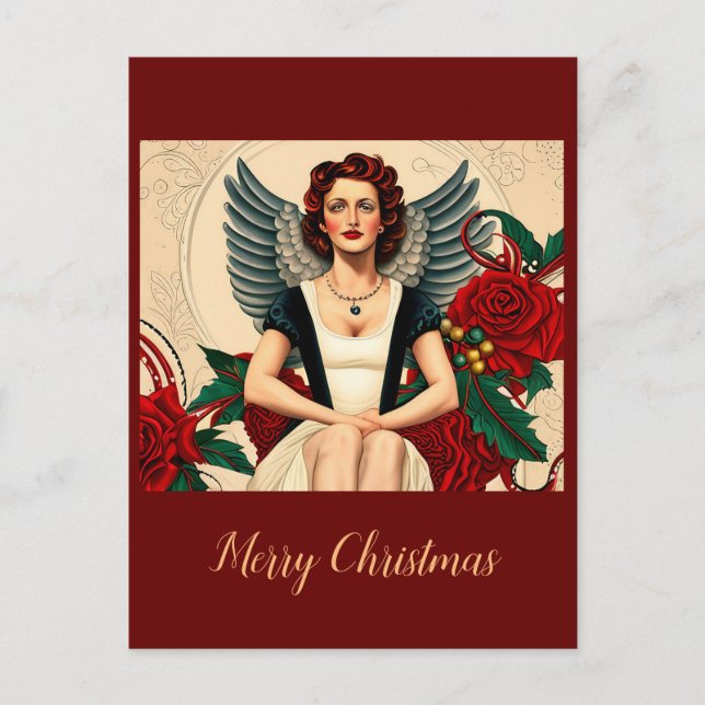 Christmas 1940's Angel Postcard (Front)