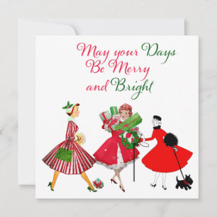 Christmas 1950 Vintage Ladies Card