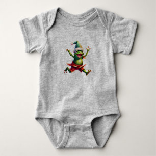 Christmas 1 frog, frog, Christmas, dancing frog Baby Bodysuit