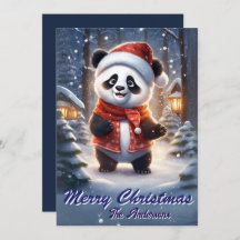 Christmas 1 panda, Happy Holidays, Christmas card