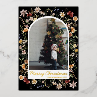 Christmas 1 Photo Arch Botanical Floral Real Gold