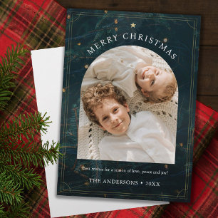 Christmas 1 Photo Arch Rustic Christmas Tree Holiday Card
