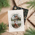 Christmas 1 photo arch watercolor botanical floral holiday card<br><div class="desc">Mery Christmas modern elegant watercolor dried botanical floral muted colours holiday arch 1 photo Christmas card.r</div>