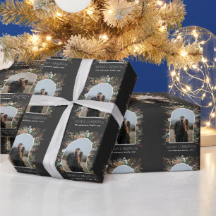 Christmas 1 photo arch watercolor botanical floral wrapping paper