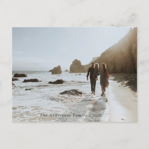 Christmas 1 photo botanical floral folded holiday  postcard