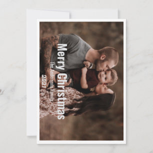 Christmas 1 photo botanical floral holiday card