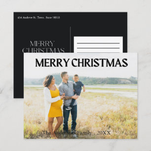 Christmas 1 photo family holiday postcard