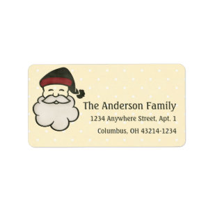 Christmas 1 : Santa Face 2 Return Address Label