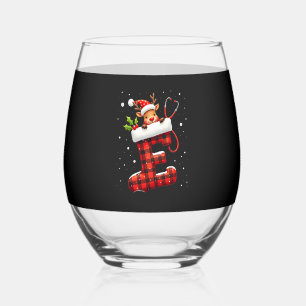 Christmas (1) stemless wine glass