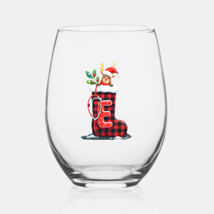 Christmas (1) stemless wine glass