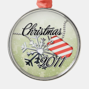 Christmas 2011 Candy Cane Tag Metal Tree Decoration