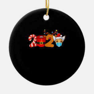 christmas 2020 chihuahua lover mask toilet paper ceramic tree decoration