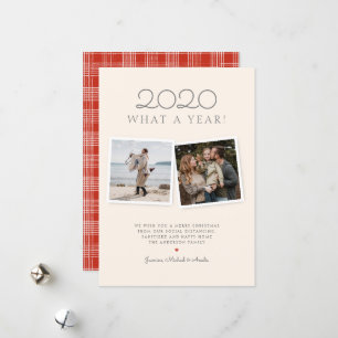 Christmas 2020 Hand-drawn Red Tartan Holiday Card