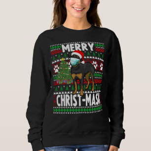 Christmas 2020  Xmas Rottweiler Dog Wearing Mask A Sweatshirt