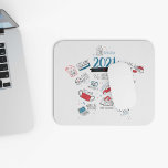 Christmas 2021 Covid Vaccine Year Commemorative Mouse Pad<br><div class="desc">Cute keepsake memories of 2021 with references to some of the events of the year. Perfect gift for friends,  family and coworkers as a memorabilia that doubles as a Christmas tree decoration for years to come</div>