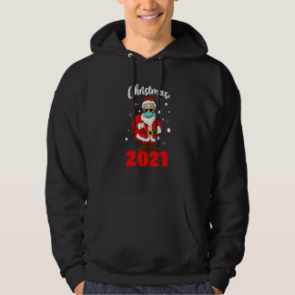 Christmas 2021 Santa Mask Matching Family Holiday  Hoodie