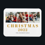 Christmas 2022 Family Photo Collage Magnet<br><div class="desc">Christmas 2022 family photo collage magnet. Replace the photos with your own and change the text.</div>