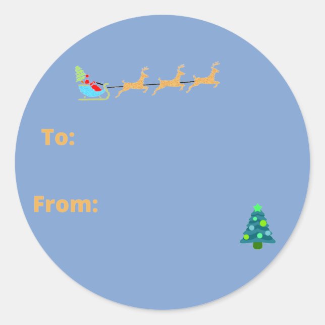 Christmas 2022 to, from fun classic round sticker (Front)