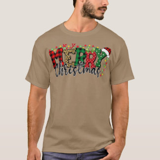 Christmas 2022Christmas Leopard Buffalo Red Plaid  T-Shirt