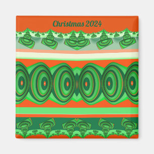 CHRISTMAS 2023 ~ 3D Fractal red green white ~ Magnet