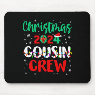 Christmas 2024 Cousin Crew Xmas Lights Funny Match Mouse Pad