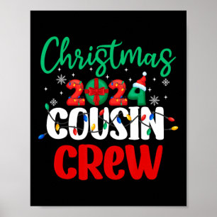 Christmas 2024 Cousin Crew Xmas Lights Funny Match Poster