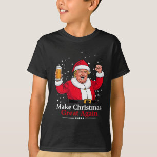 Christmas 2024 Funny Trump &amp; Beer Make Christm T-Shirt