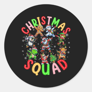 Christmas 2024 Team Santa Elf Squad Xmas Matching Classic Round Sticker