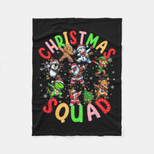 Christmas 2024 Team Santa Elf Squad Xmas Matching  Fleece Blanket