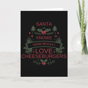 Christmas 2025 Cheeseburgers Shirt Humour For Comf Card