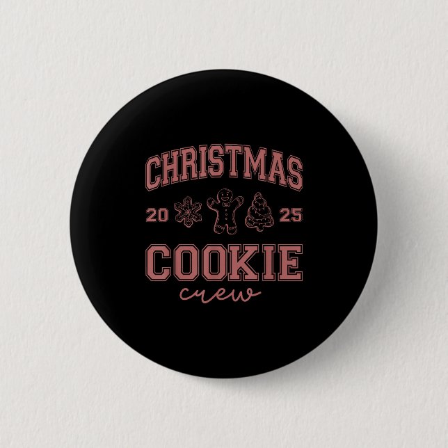 Christmas 2025 Cookie Crew Gingerbread Funny Chris 6 Cm Round Badge (Front)
