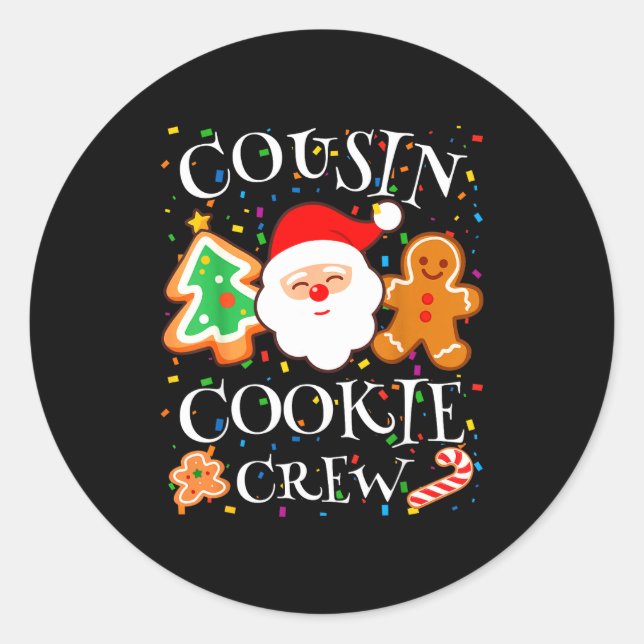 Christmas 2025 Cousin Cookie Baking Crew Squad Fam Classic Round Sticker (Front)