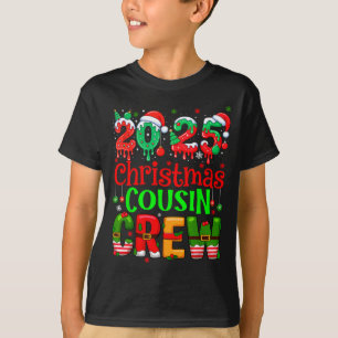 Christmas 2025 Cousin Crew Santa Hat Men Women Kid T-Shirt