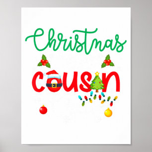 Christmas 2025 Cousin Crew Xmas Lights Matching Fa Poster