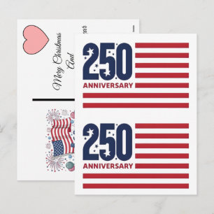 Christmas 2025 During Americas Semiquincentennial Holiday Postcard
