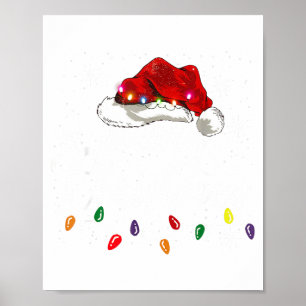 Christmas 2025 Lights Santa Hat Funny Gift Tee Men Poster