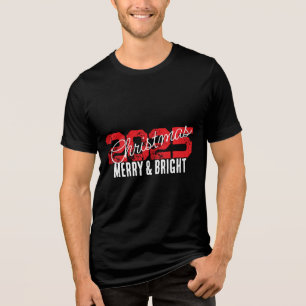 Christmas 2025 Merry & Bright Tri-Blend Shirt