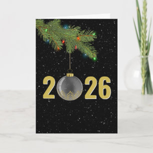 Christmas 2025 Ornaments in Snow Holiday Card