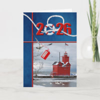 Christmas 2026 Big Red Michigan Lighthouse