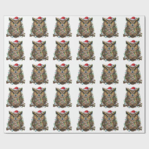 Christmas 2026 Festive Owl Holiday Bird Wrapping Paper