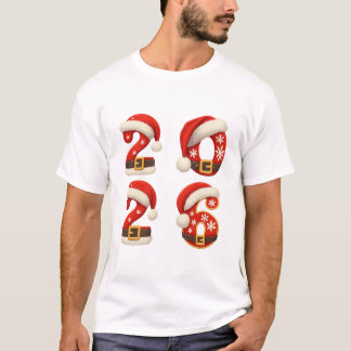 Christmas 2026 Santa Numbers Couple T-Shirt design
